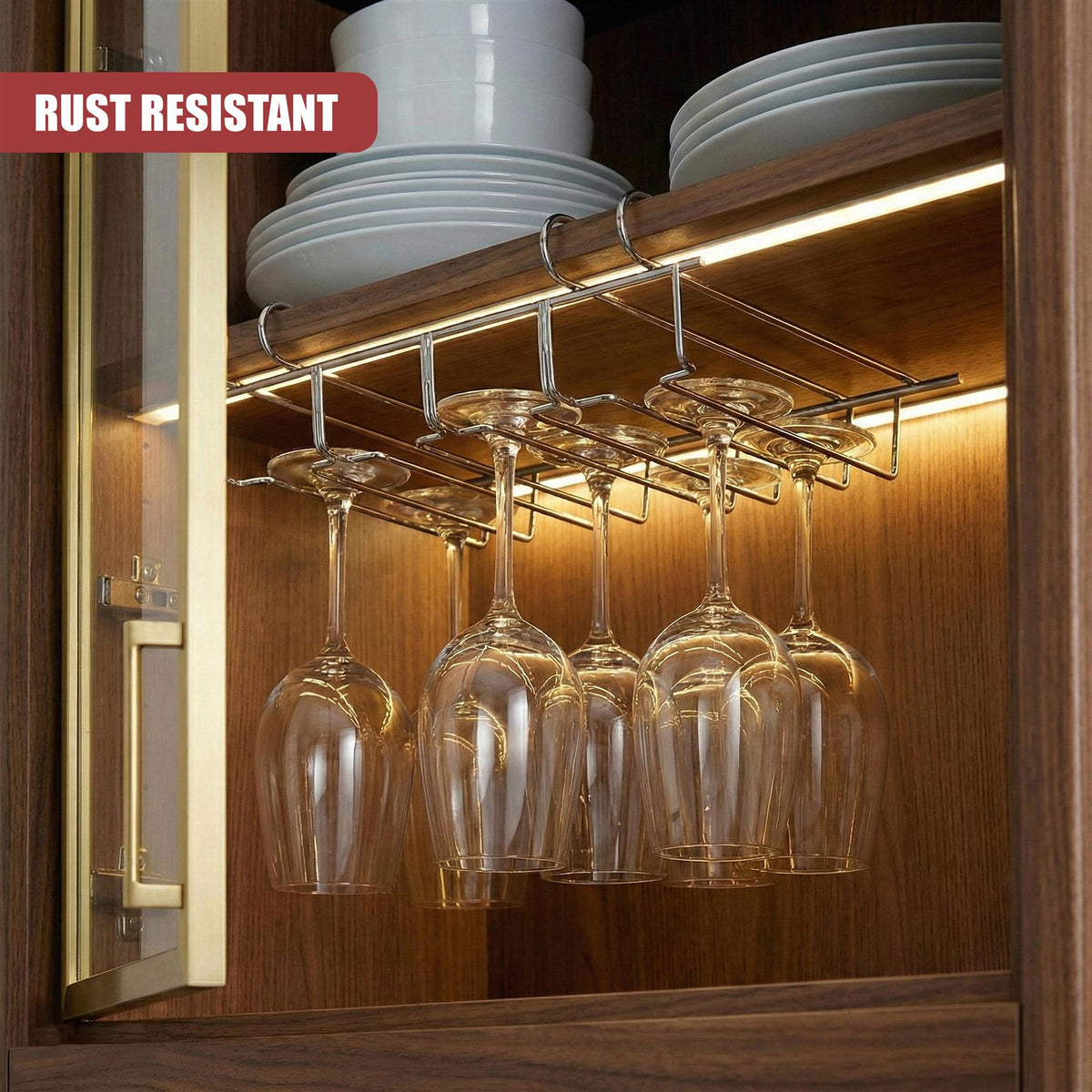 Under Shelf Wine Glass Rack