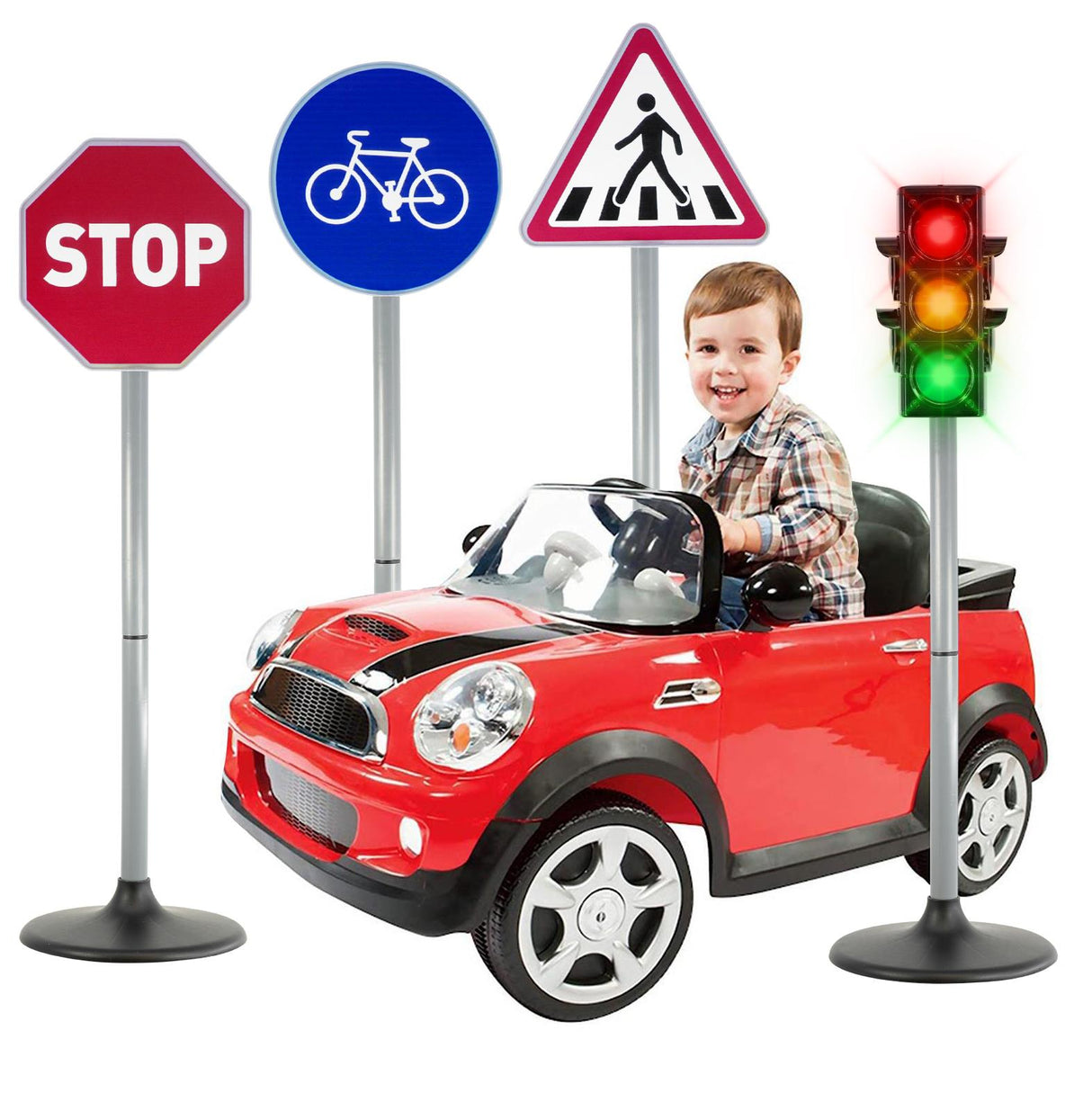 Kids Road Safety Traffic Lights and Road Signs by The Magic Toy Shop - UKBuyZone