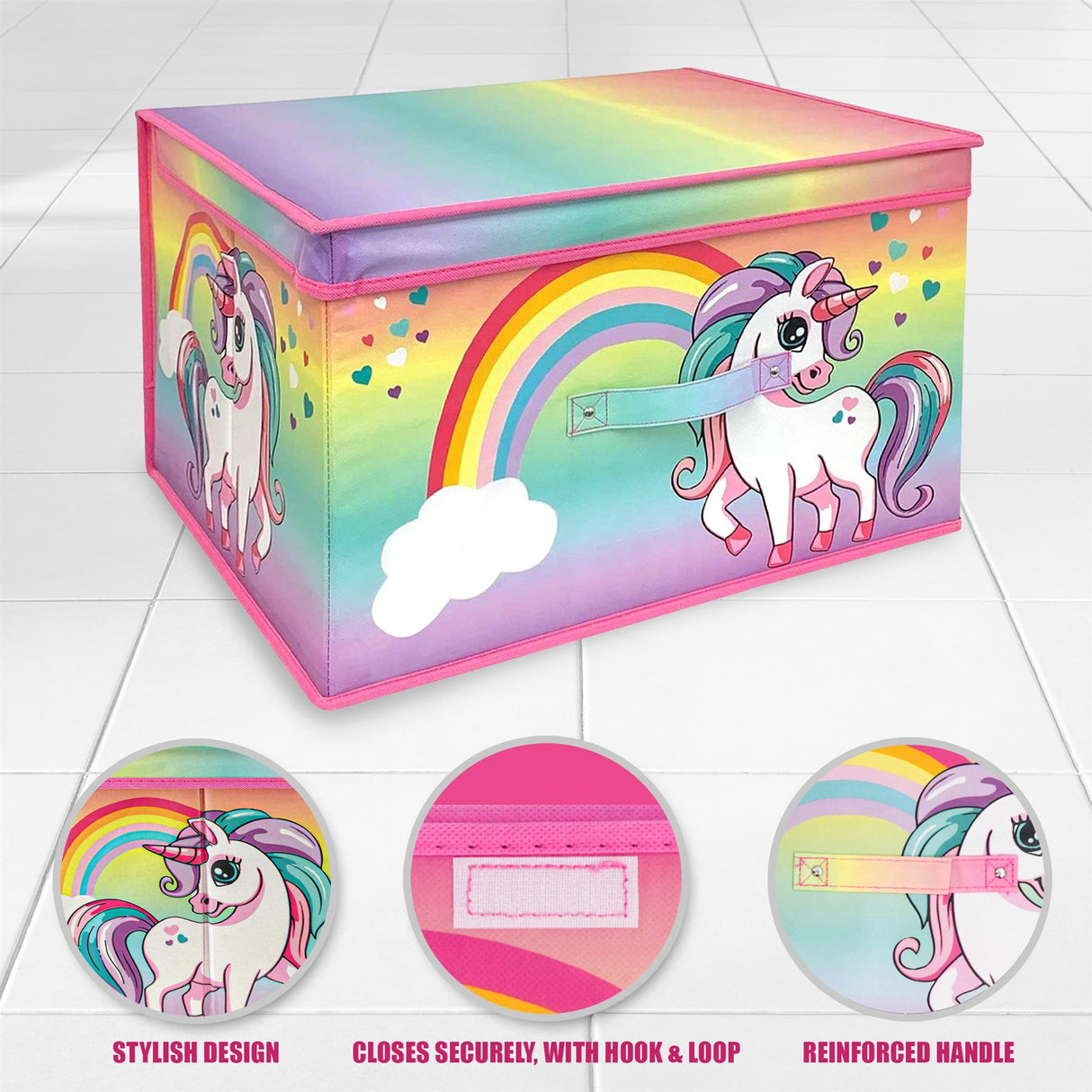 Rainbow Unicorn Storage Box by The Magic Toy Shop - UKBuyZone
