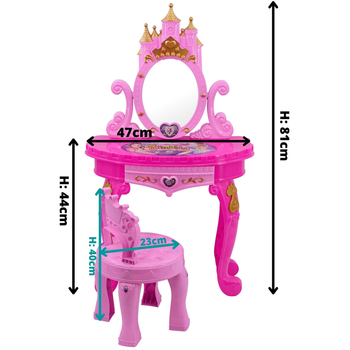 Princess Vanity Dressing Table & Stool Toy by The Magic Toy Shop - UKBuyZone