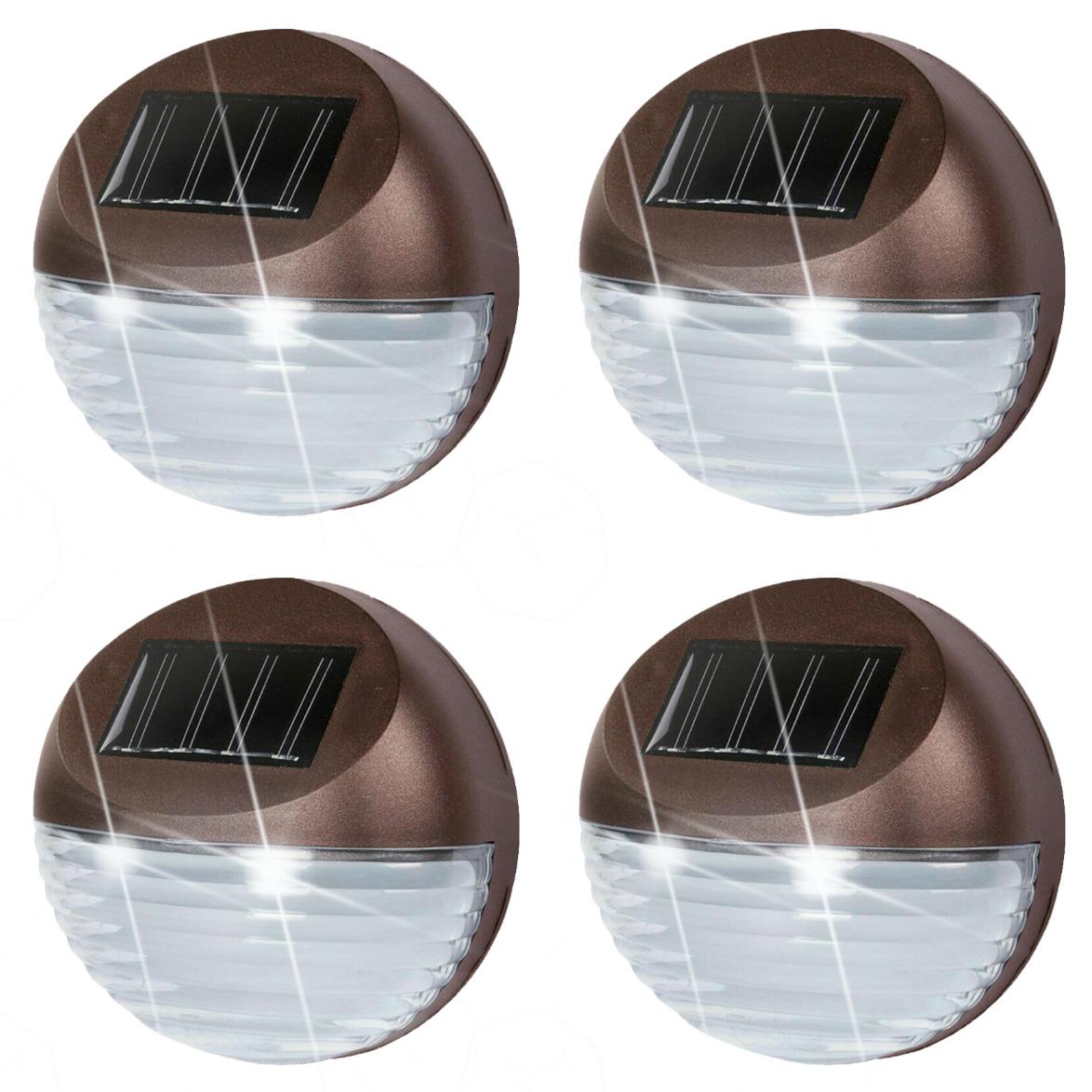 4 x Solar LED Fence Lights Bronze by GEEZY - UKBuyZone