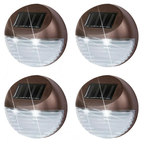 4 x Solar LED Fence Lights Bronze by GEEZY - UKBuyZone