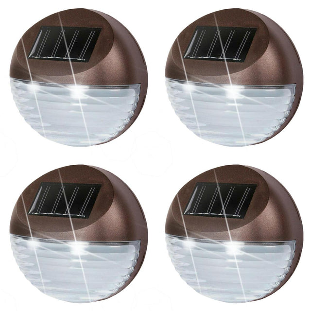 4 x Solar LED Fence Lights Bronze by GEEZY - UKBuyZone