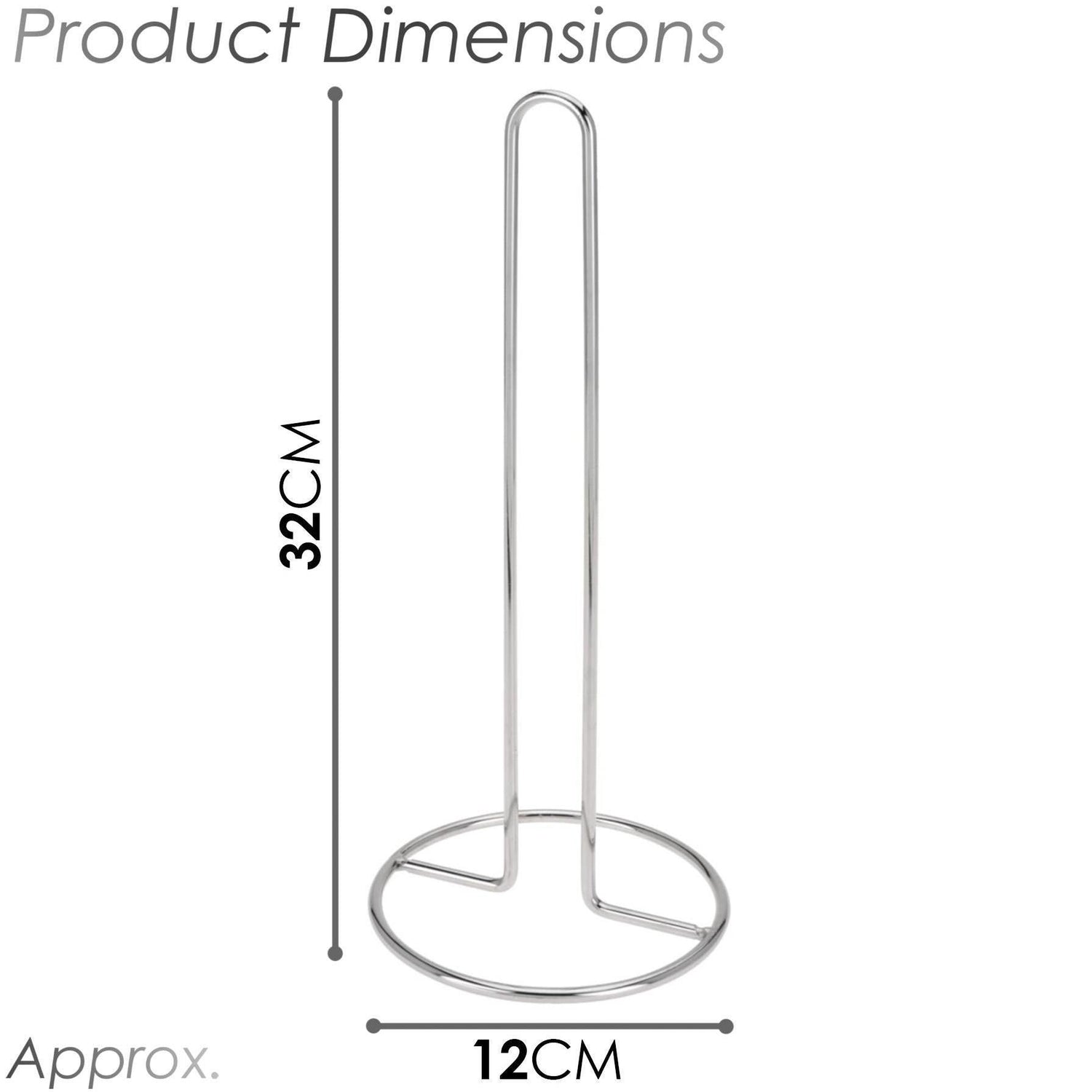 Chrome Kitchen Roll Stand by GEEZY - UKBuyZone