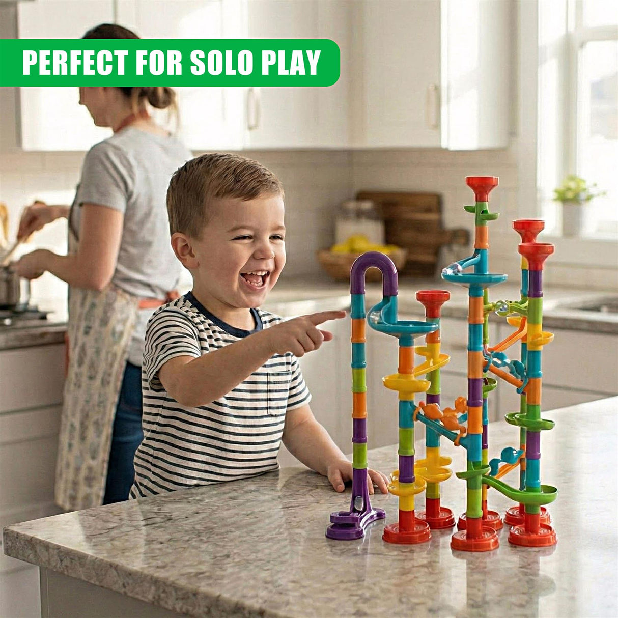 113 Pieces Marble Run Game