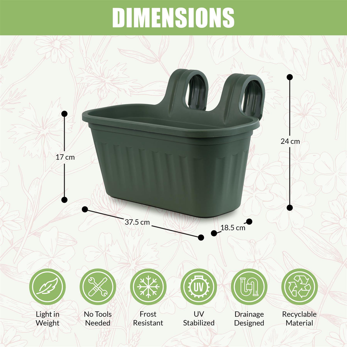 Green Over Fence Hanging Planter by GEEZY - UKBuyZone