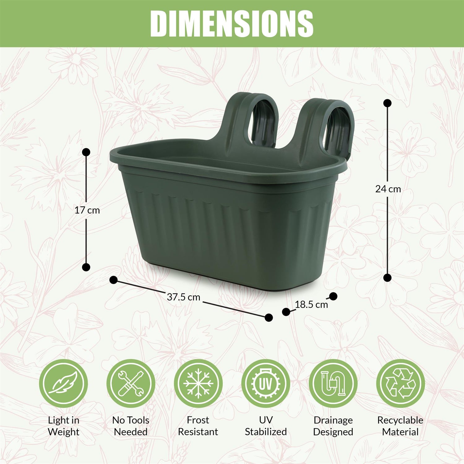 Green Over Fence Hanging Planter by GEEZY - UKBuyZone