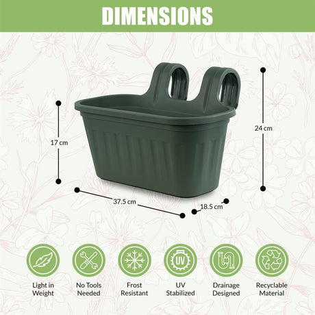 Green Over Fence Hanging Planter by GEEZY - UKBuyZone