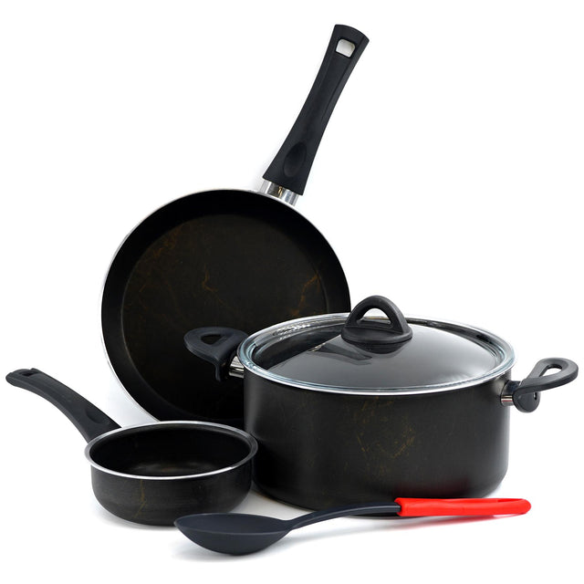 Black 5 pc Non-Stick Pots and Pans Set by Geezy - UKBuyZone