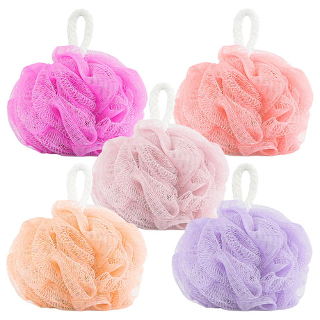 Body Loofah Set of 5 with Mesh Storage Bag by GEEZY - UKBuyZone