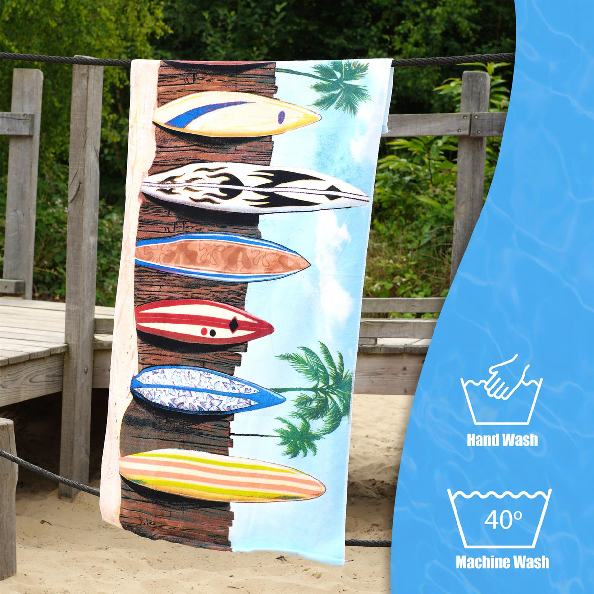 Surfboards Design Large Towel by Geezy - UKBuyZone