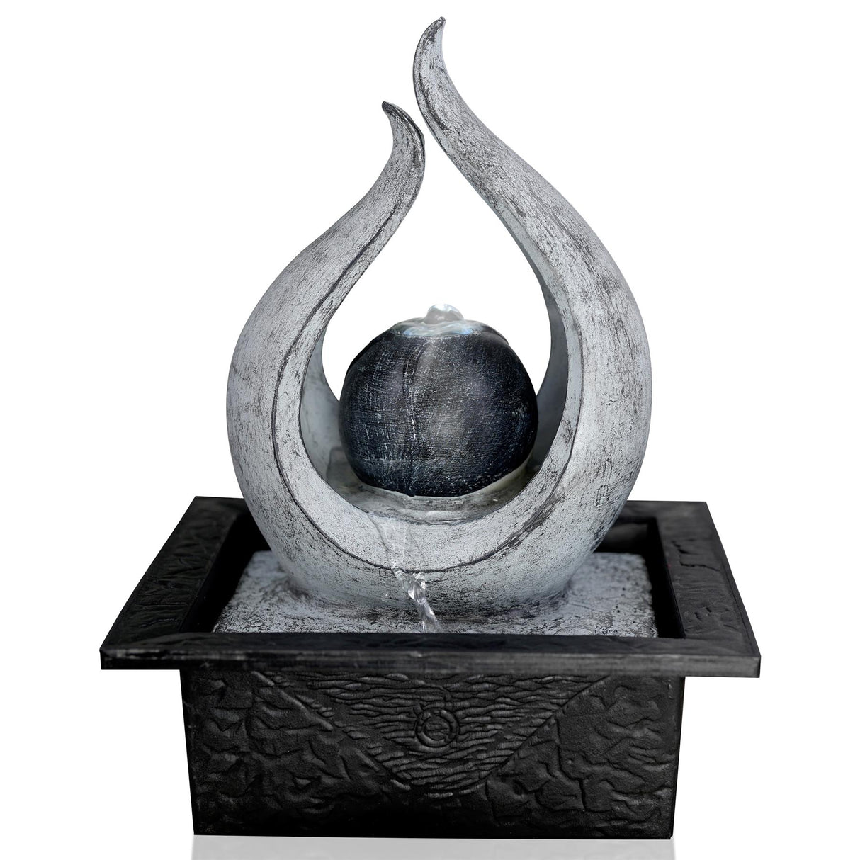 Flame Water Feature Indoor With LED by GEEZY - UKBuyZone
