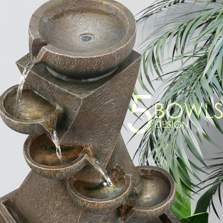 Cascading Water Feature Outdoor With LED by GEEZY - UKBuyZone