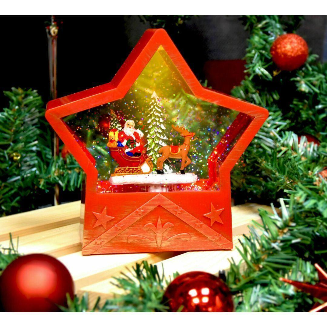 Glitter Star Red Christmas Decoration with Dual Power Battery by The Magic Toy Shop - UKBuyZone