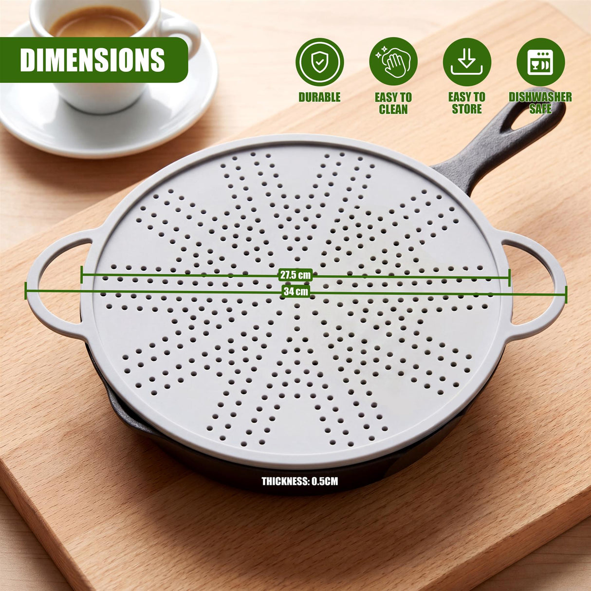 3-in-1 Silicone Strainer 28 cm