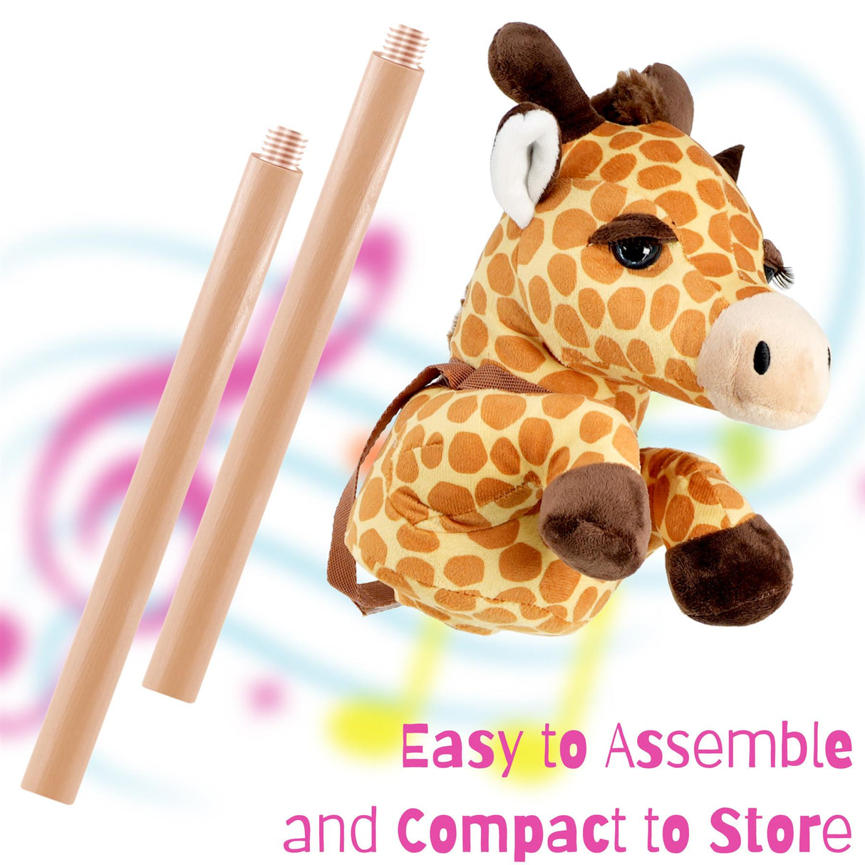 Kids Hobby Horse Toy Giraffe with Sounds by The Magic Toy Shop - UKBuyZone