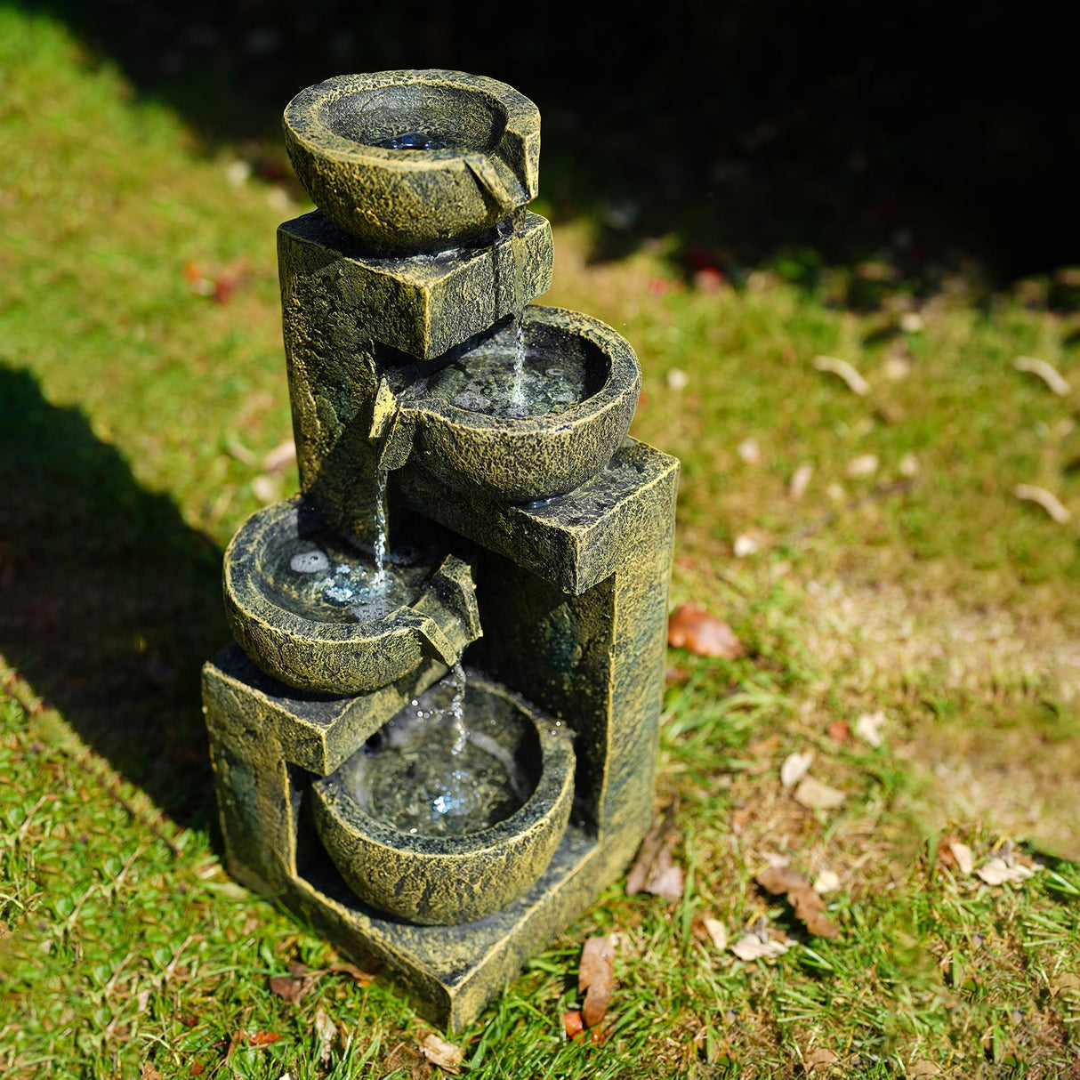 4 Tier Water Feature Outdoor With LED by GEEZY - UKBuyZone