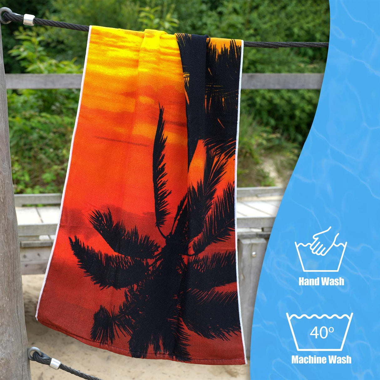 Sunset Tortoise Design Large Towel by Geezy - UKBuyZone