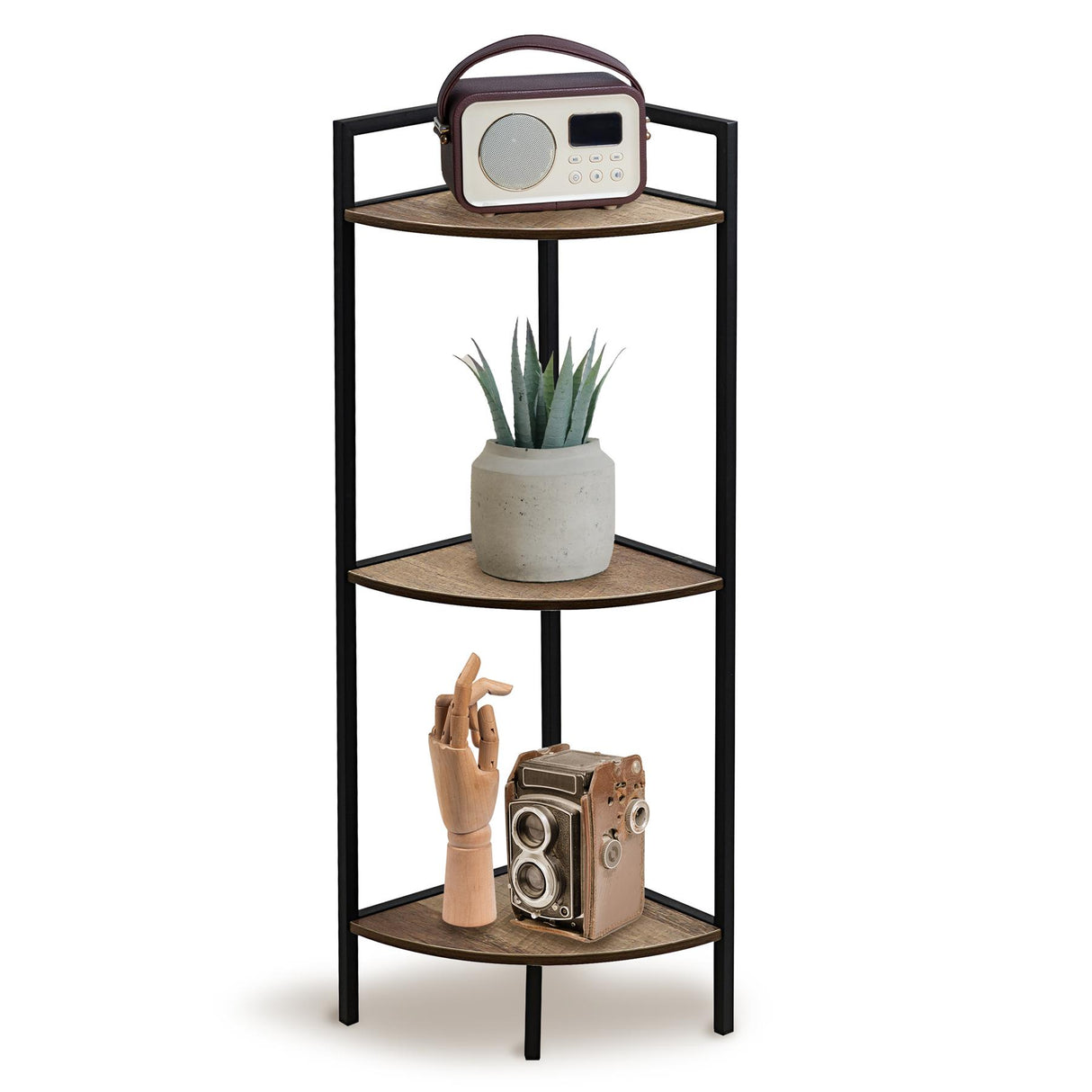 3 Tier Wooden Corner Shelf by GEEZY - UKBuyZone