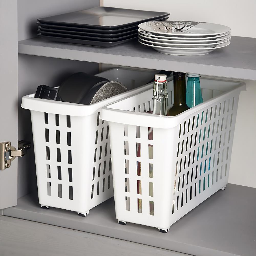 Set of 2 Storage Basket with Wheels by GEEZY - UKBuyZone
