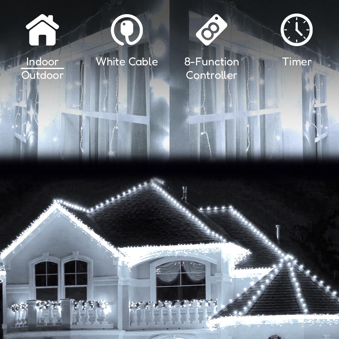 200 Christmas White Led Icicle Lights by The Magic Toy Shop - UKBuyZone