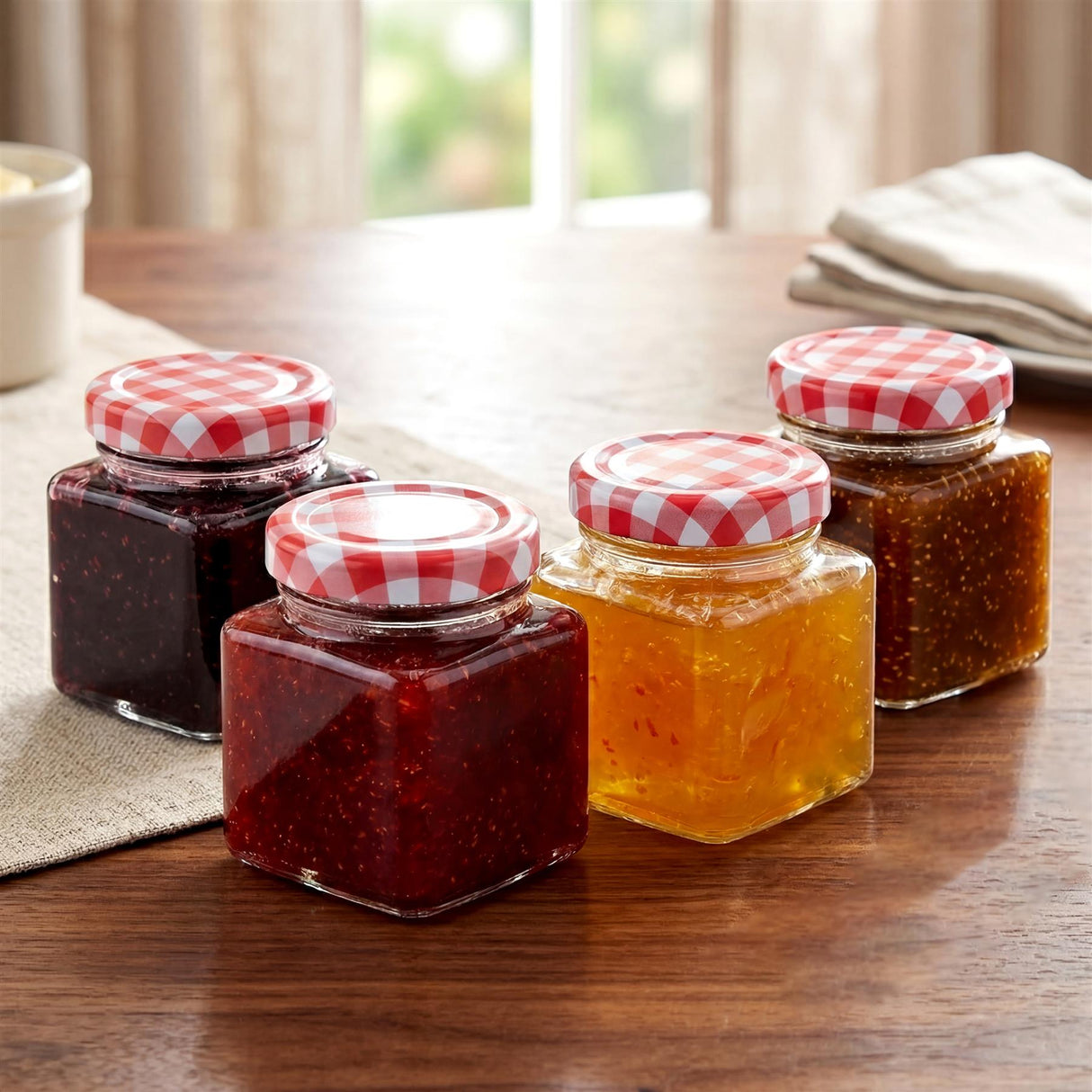 Set of 4 Mini Glass Jars, 75 ml