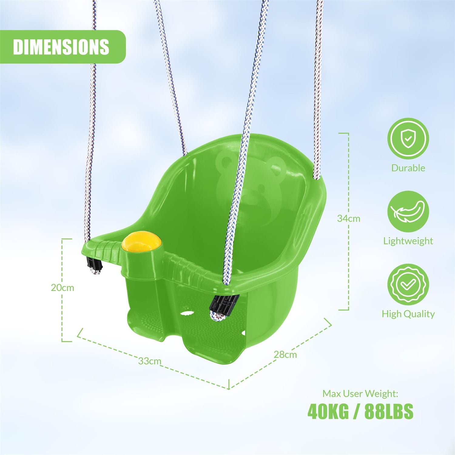 Green Children's Safety Swing Seat by MTS - UKBuyZone