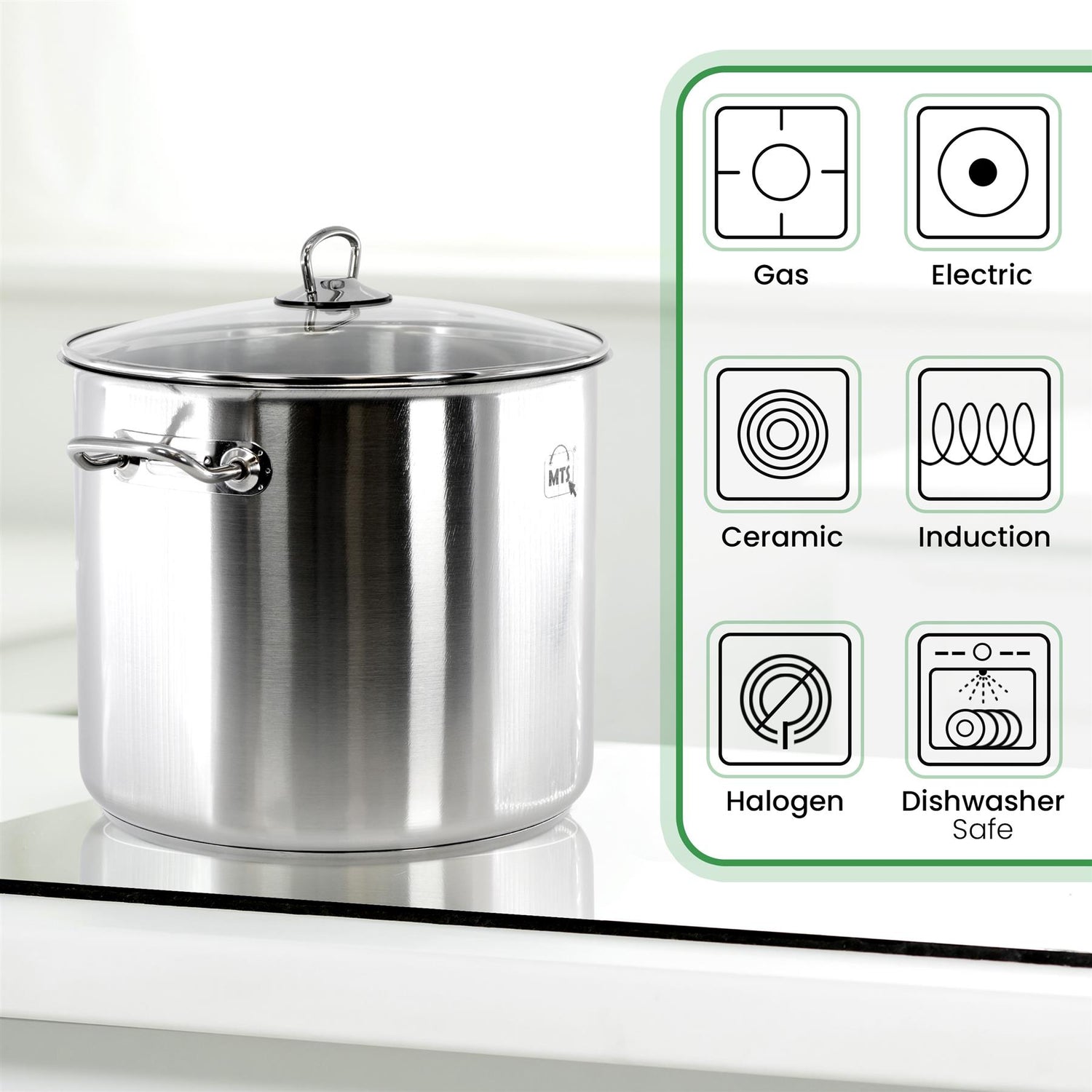 Stainless Steel Stock Pot 15 L by MTS - UKBuyZone