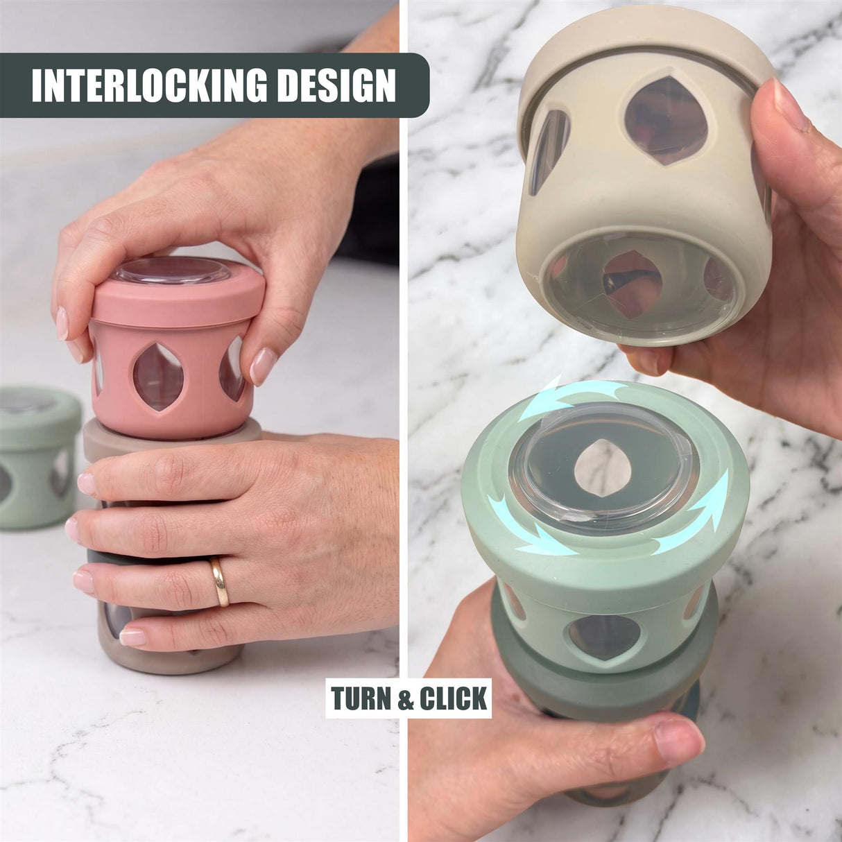 4 Piece Stackable Snack Pots