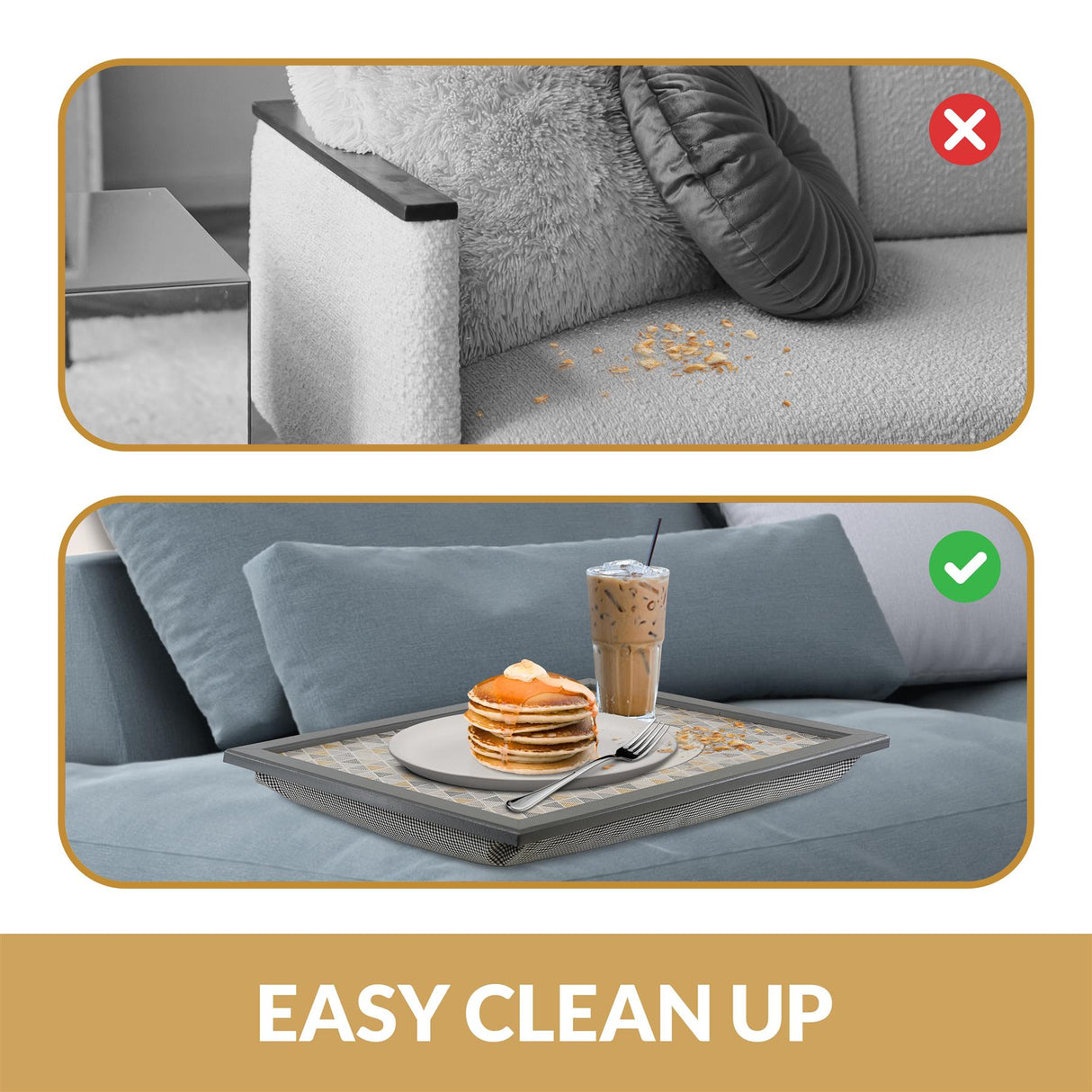 Smile and Be Happy Lap Tray With Bean Bag Cushion by Geezy - UKBuyZone