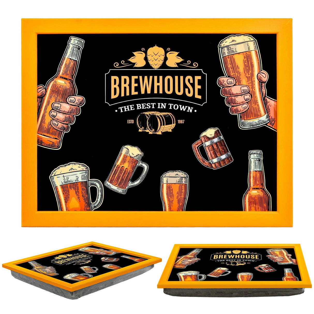 Lap Tray With Bean Bag Cushion (Brewhouse) by Geezy - UKBuyZone