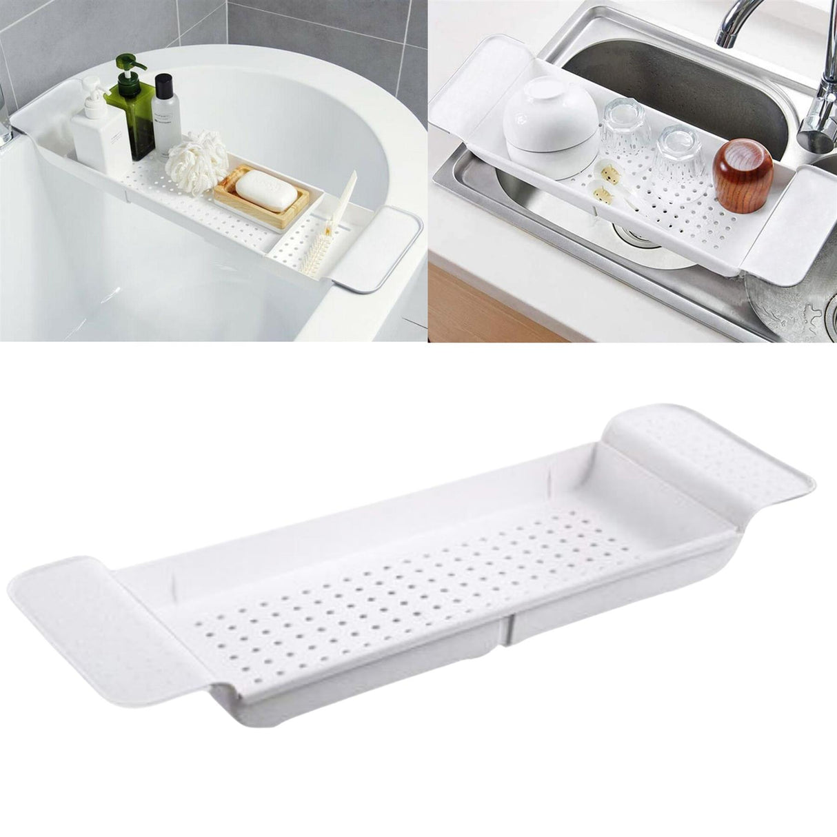 Extendable Plastic Bathtub Tray by GEEZY - UKBuyZone