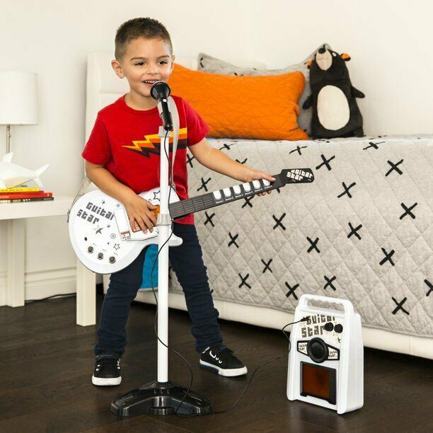 Kids Electric Rock Star Guitar & Microphone Set by The Magic Toy Shop - UKBuyZone