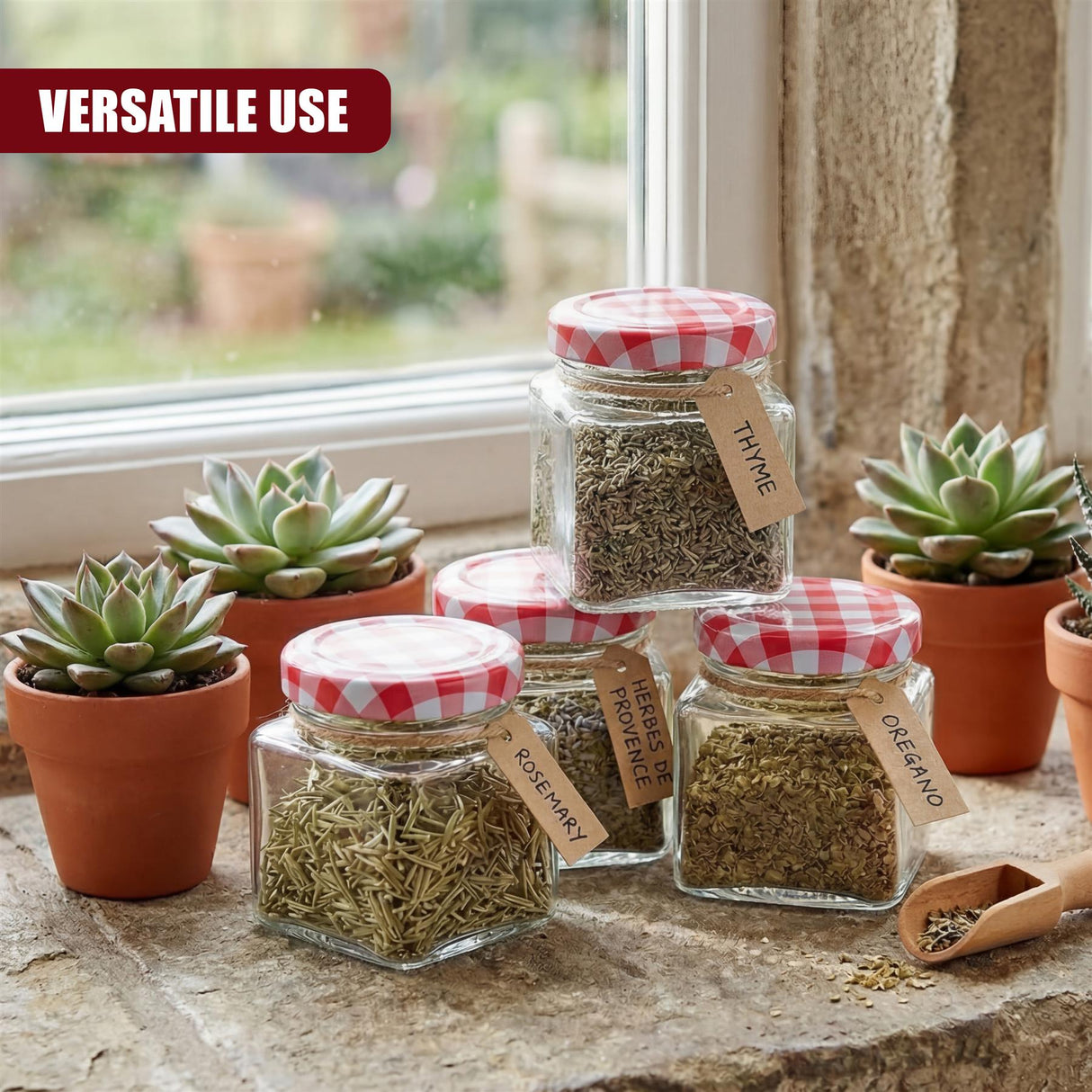 Set of 4 Mini Glass Jars, 75 ml