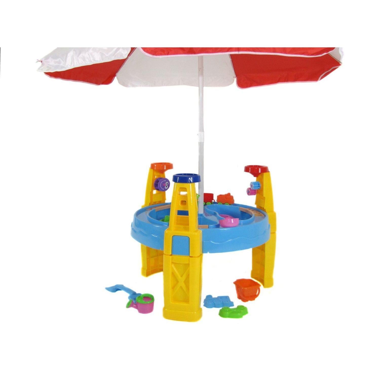 Sand and Water Table with Parasol by The Magic Toy Shop - UKBuyZone