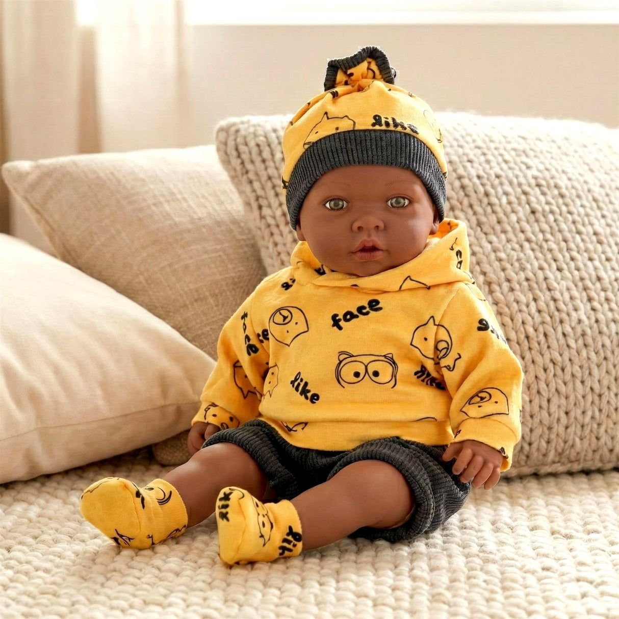 BiBi Black Baby Doll "Jax" (45 cm / 18")