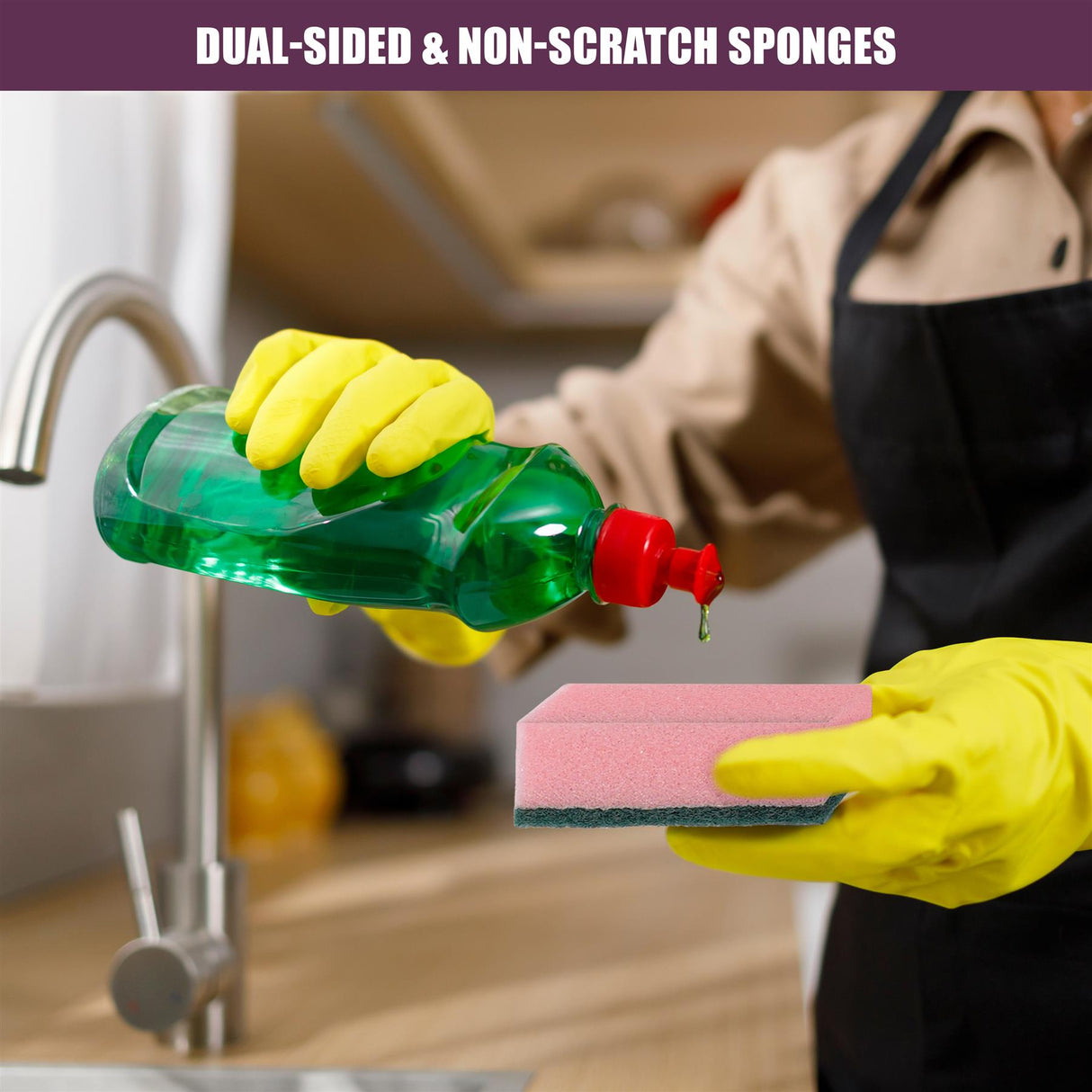 Kitchen Scourers and Sponges Cleaning Set of 11 Pieces by GEEZY - UKBuyZone