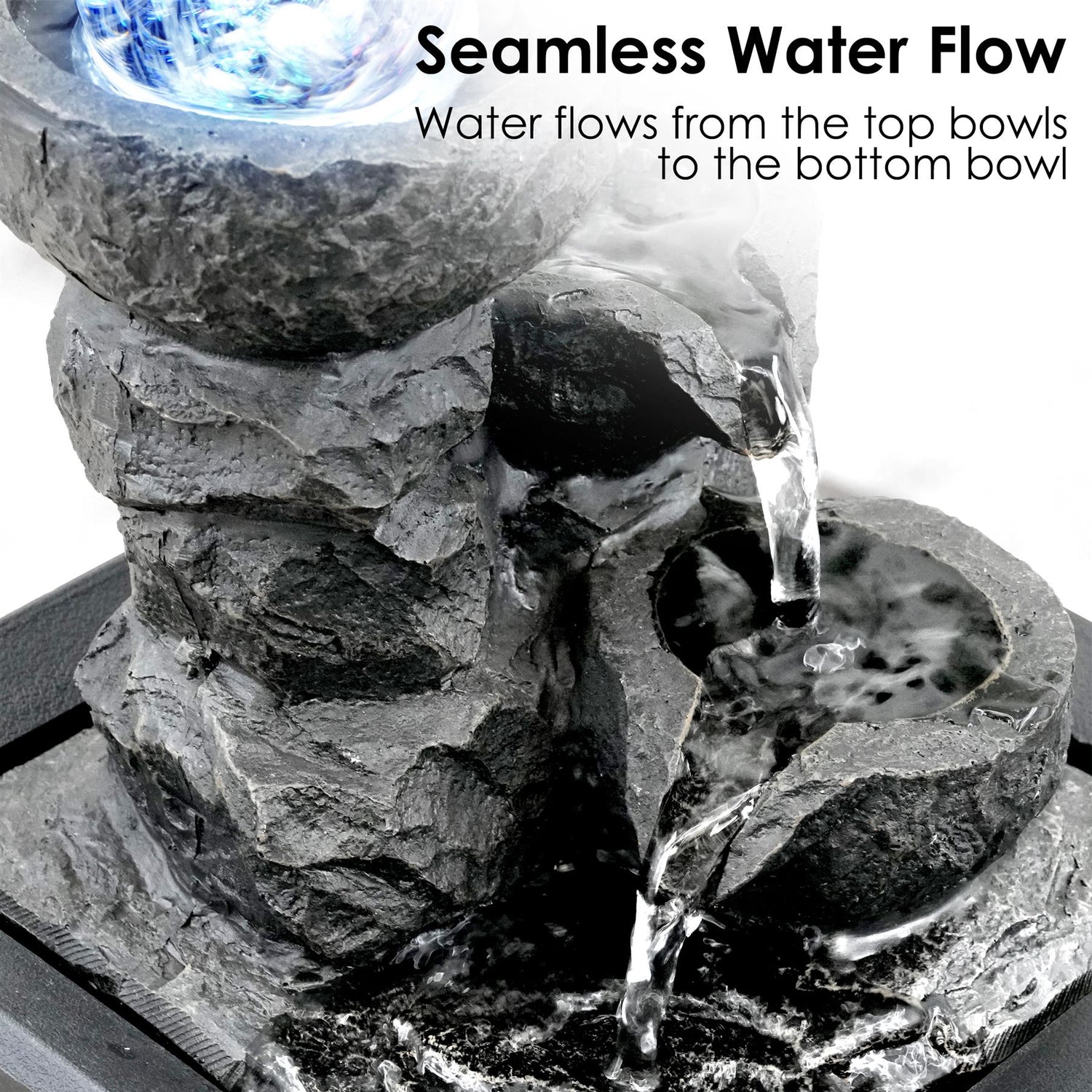 Crystal Ball Water Feature Indoor With LED by GEEZY - UKBuyZone