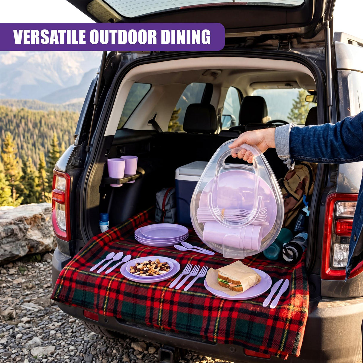 21 Piece Purple Picnic Set