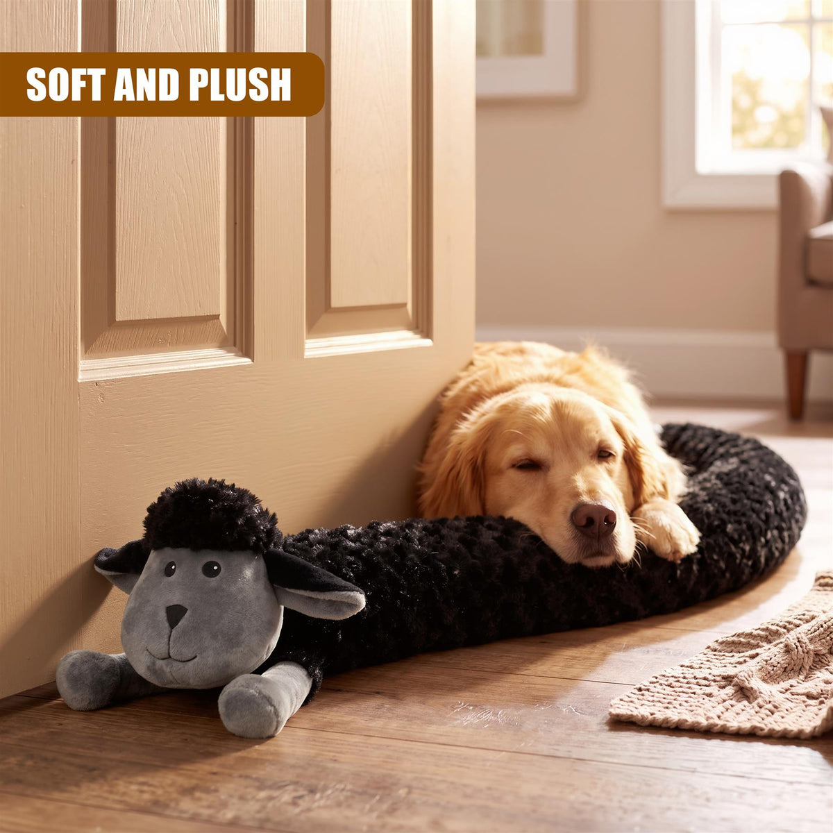 Novelty Black Sheep Draught Excluder for Doors