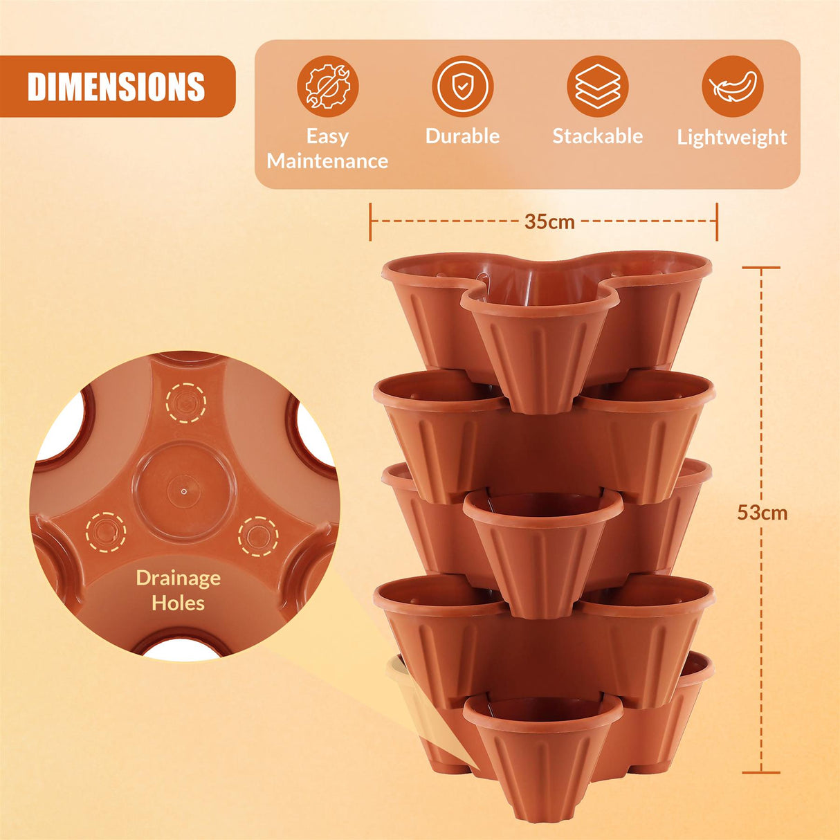 Stackable Strawberry Planter by GEEZY - UKBuyZone