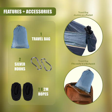 Travel Hammock with Carry Bag by GEEZY - UKBuyZone