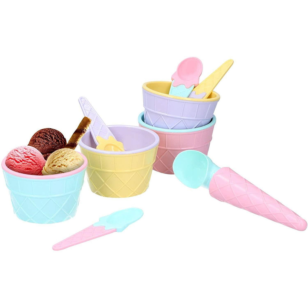 Ice Cream Bowls With Scoops by The Magic Toy Shop - UKBuyZone