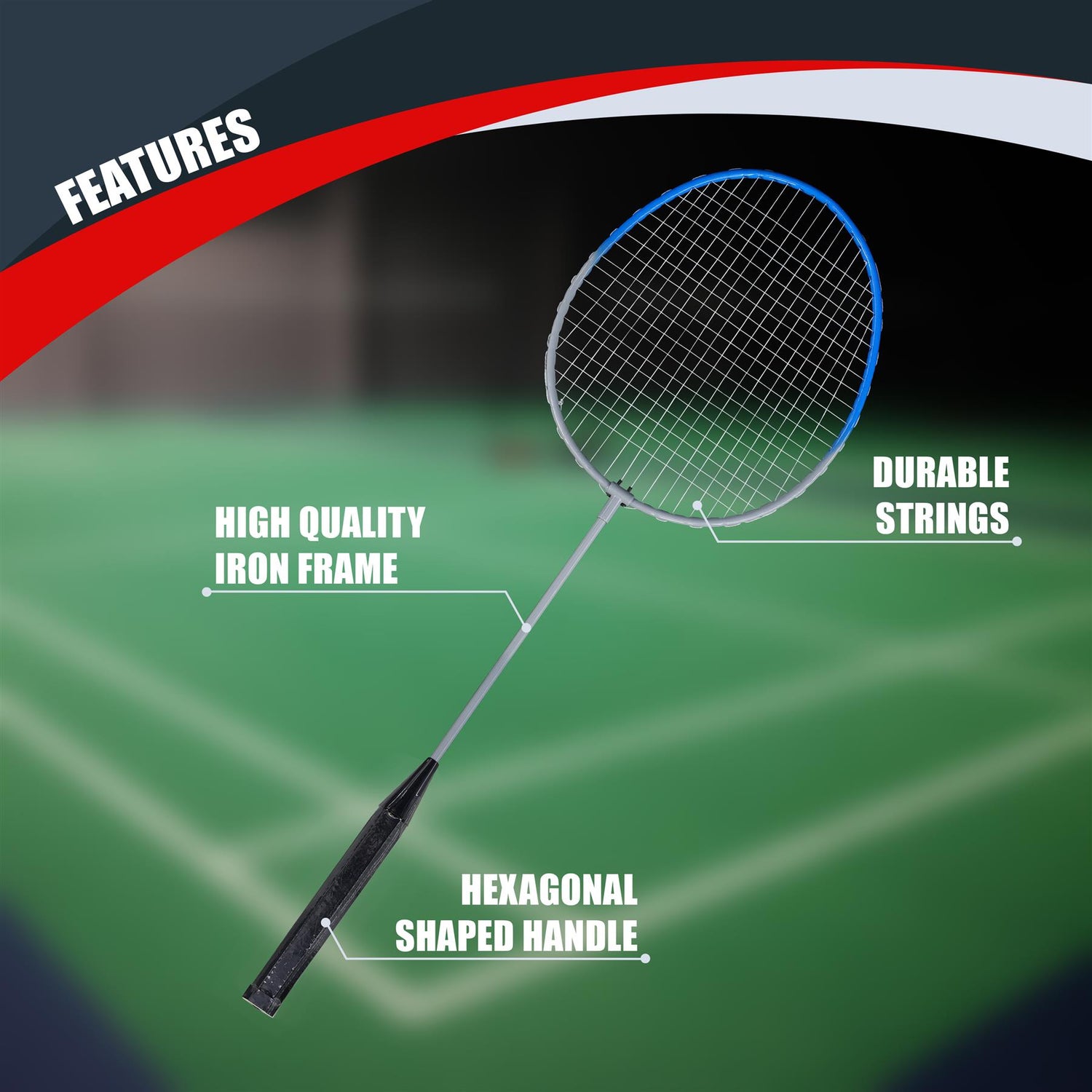 3 Piece Multicoloured Badminton Racquet Set by The Magic Toy Shop - UKBuyZone