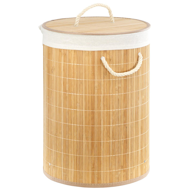 Round Bamboo Basket Natural by GEEZY - UKBuyZone