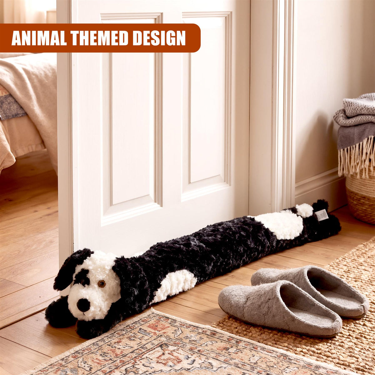 Novelty Black Dog Draught Excluder for Doors