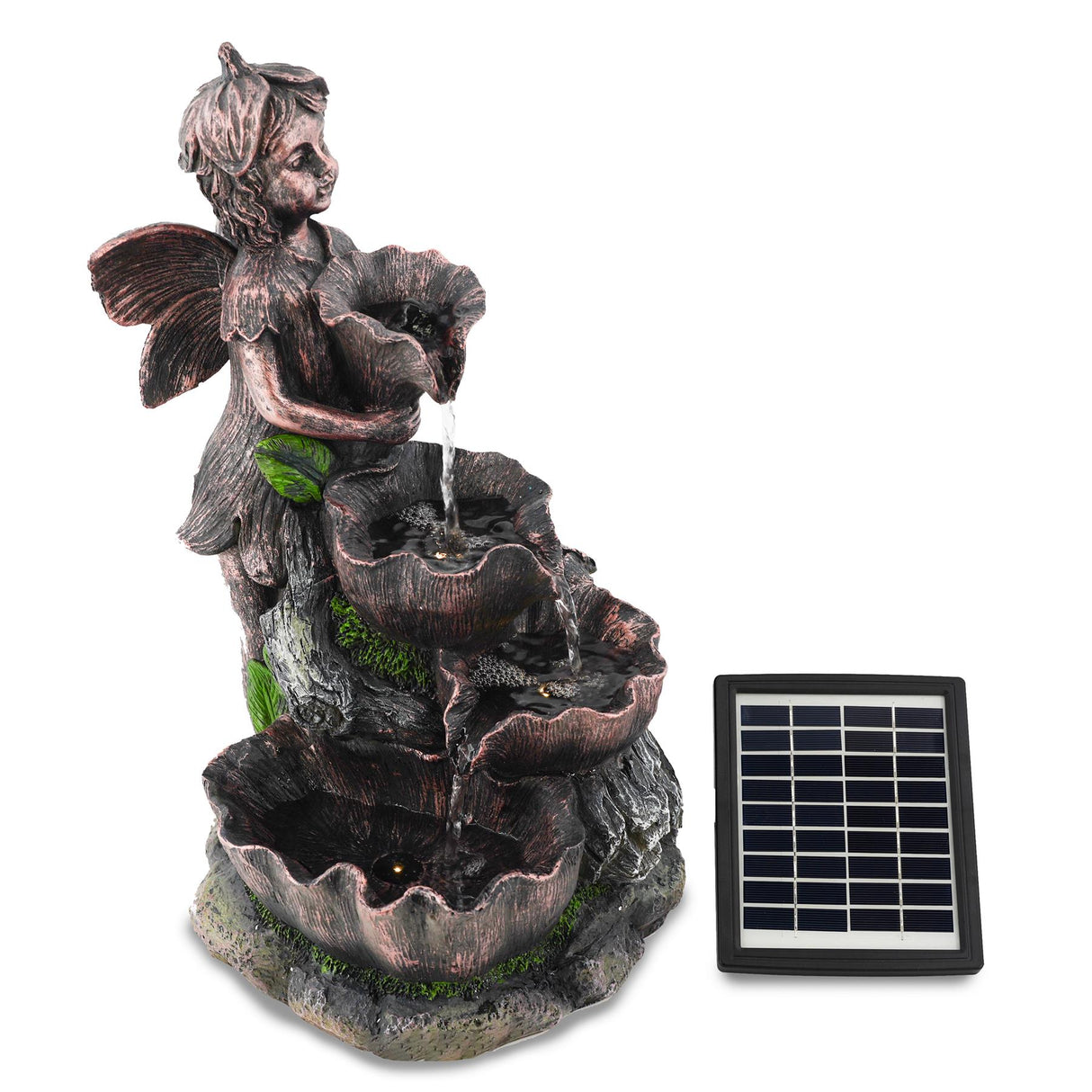 Fairy Solar Water Feature Outdoor With LED by GEEZY - UKBuyZone