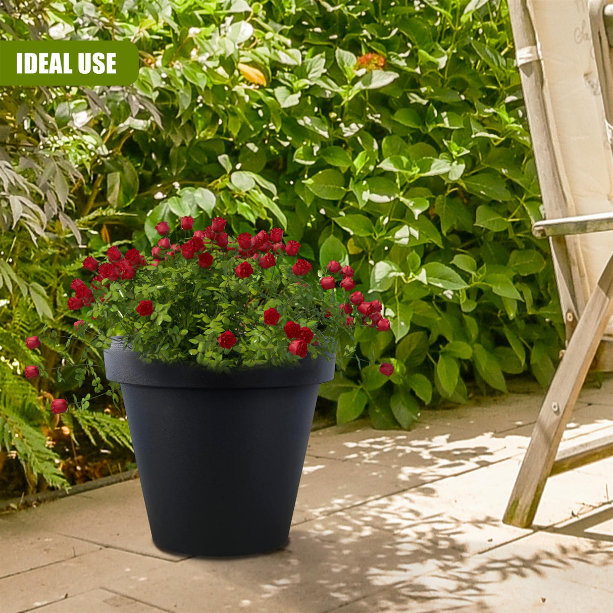 Anthracite Round Flower Planter 26 cm