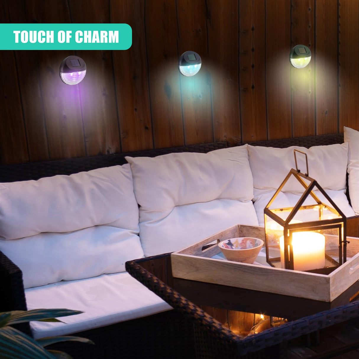 Solar Fence Lights, Set of 12 – RGB LED, Black by GEEZY - UKBuyZone