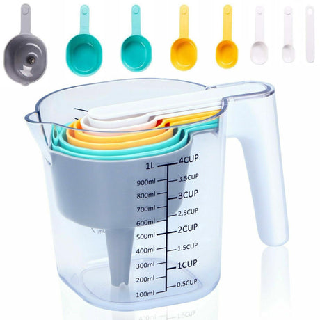 Measuring Cups & Spoons Set 9pcs by Geezy - UKBuyZone